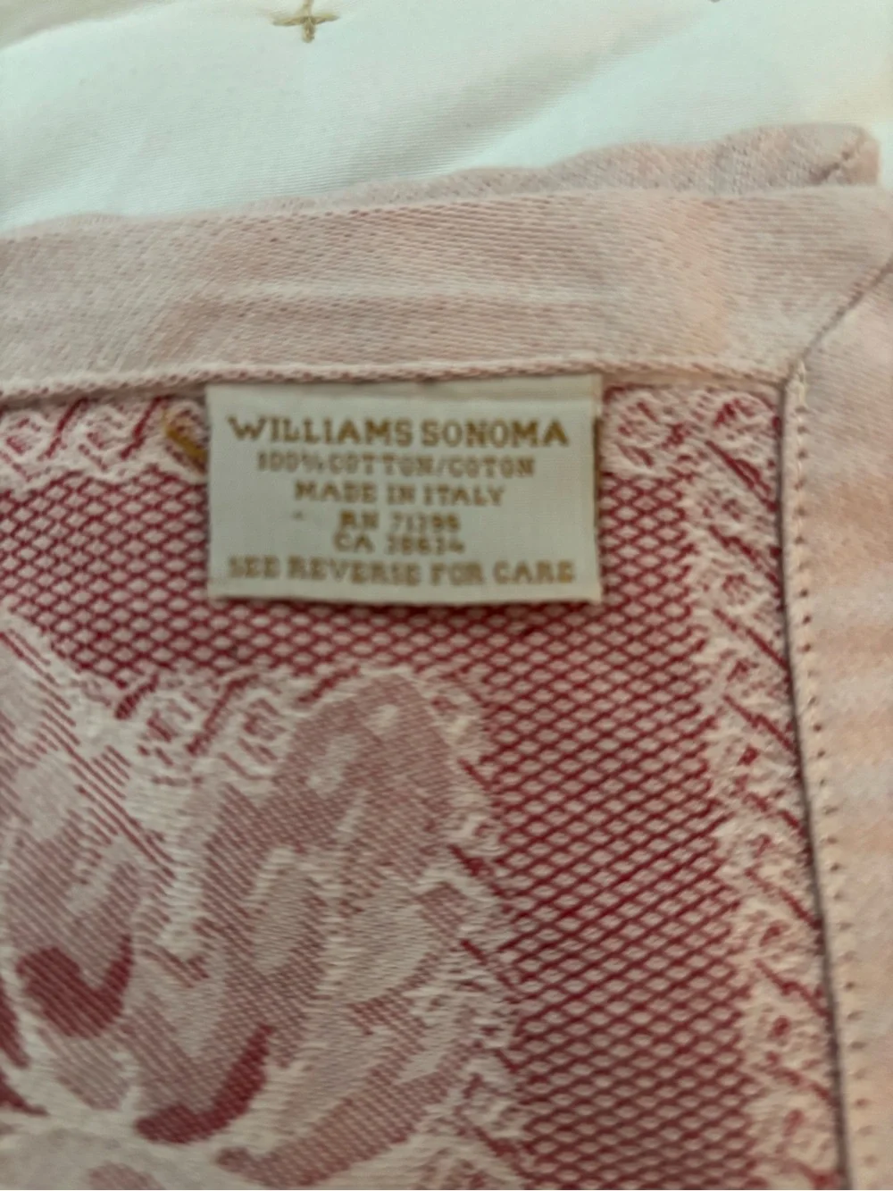 Williams Sonoma Le Telerie Toscane Jacquard Napkins Red Fruits Set 4